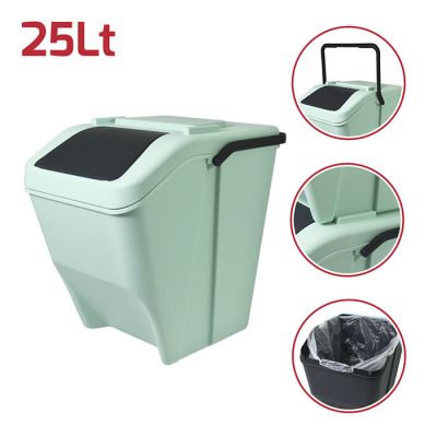 Pattumiera 25lt Verde Salvia + Antracite