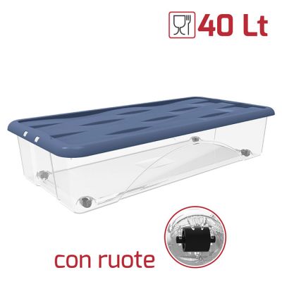 Box Sottoletto 80x40cm C/Ruote Tras+cop Nordic Blu