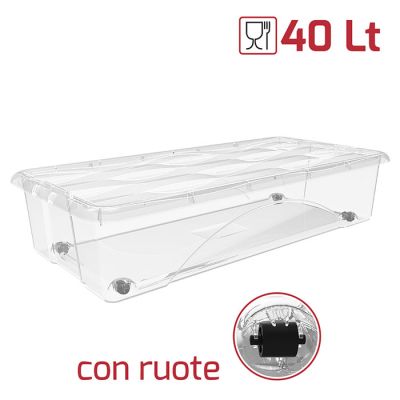 Box Sottoletto 80x40cm C/Ruote Trasparente