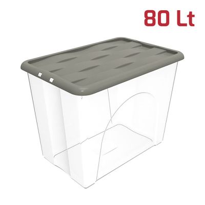 Storage Box Dune 80Lt Trasparente con Cop Talpa