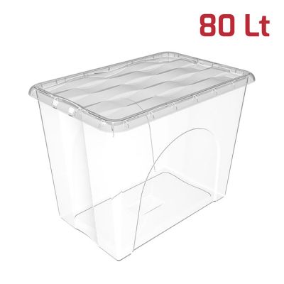 Storage Box Dune 80Lt Trasparente con Cop Traspar