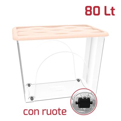 Base Storage Box Dune 80Lt Con Ruote Rosa Antico