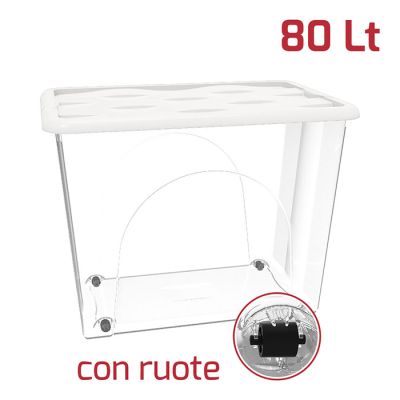Base Storage Box Dune 80Lt Con Ruote Bianco Panna