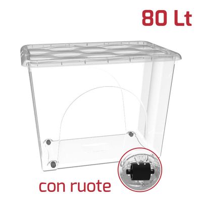 Base Storage Box Dune 80Lt Con Ruote Trasparente