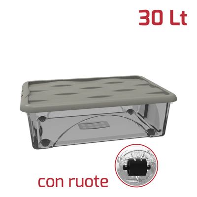Storage Box Dune 30Lt Con Ruote Fumè + Cop. Talpa