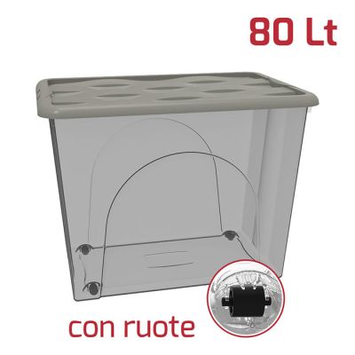 Storage Box Dune 80Lt Con Ruote Fumè + Cop. Talpa