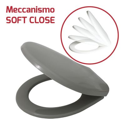 Copri Wc 1.2Kg Design Soft Close Grigio Tortora