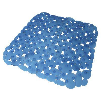 Tappeto Doccia Rock Blu Avio Trasparente
